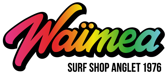 Logo officiel du surfshop Waïmea à Anglet, Les Sables d'Or, Pays basque
